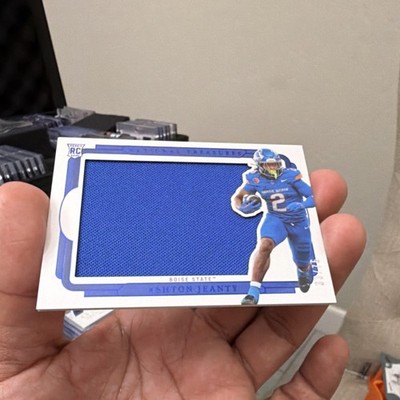 Panini 2025 National Treasures Ashton Jeanty RC Mem #RS-AJY Boise St Serial /75