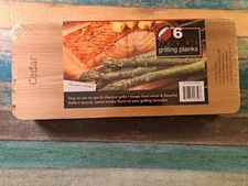 6-Pack Cedar Grilling Planks for Salmon Beef Veggies USA-Made Nip 925brcs2
