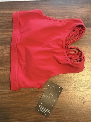 Vie Active Women s Yoga Lacey Bra Cabernet Red Size Large NWT