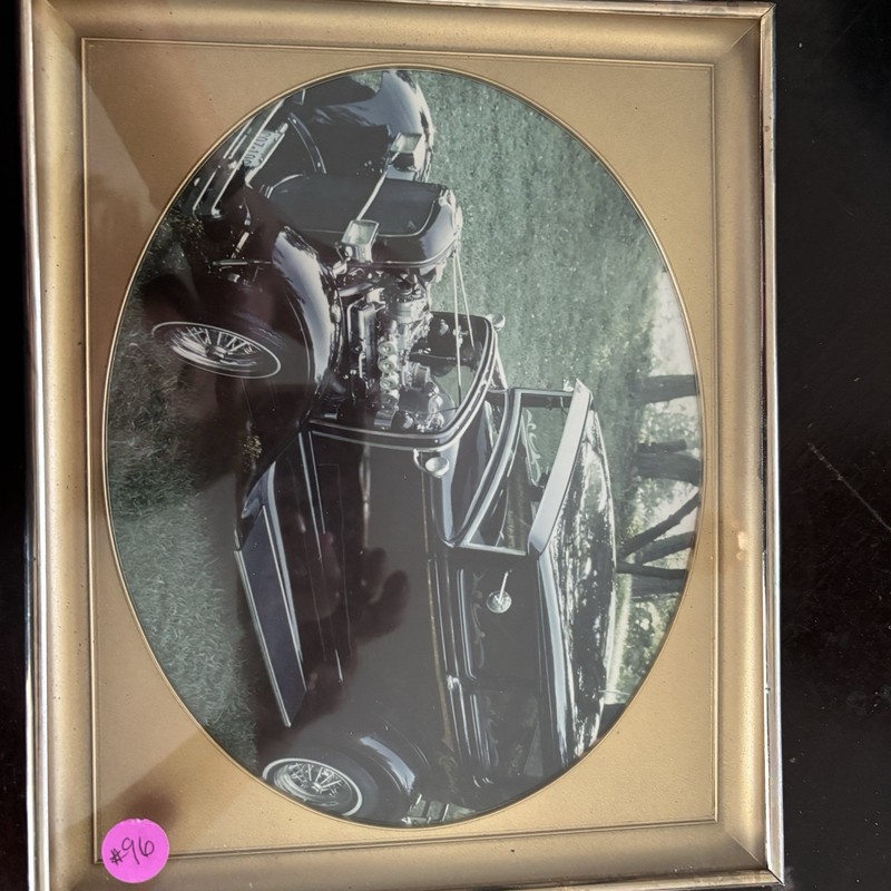 Vintage Classic Car Print in Gold Frame - Free Local Pickup