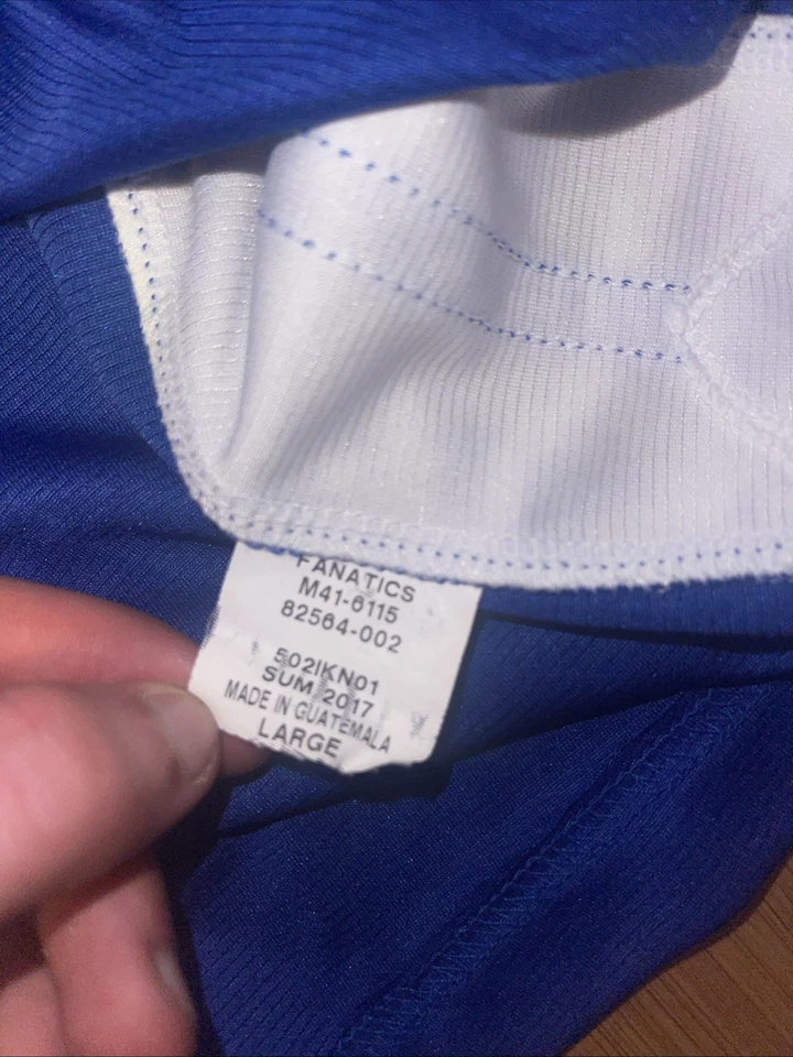 金州勇士队表兄弟 #0 耐克 NBA 球衣 L 码男式蓝色黄色 — 第 3/4 张图片