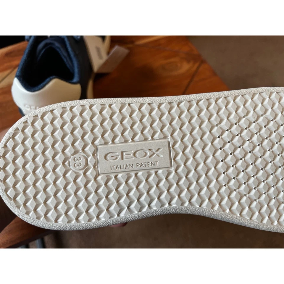 GEOX RESPIRA Niños Azul Marino Cuero Con Cordones Tenis Talla 33/US 1.5/2 NUEVAS SIN CAJA Foto 4 de 4