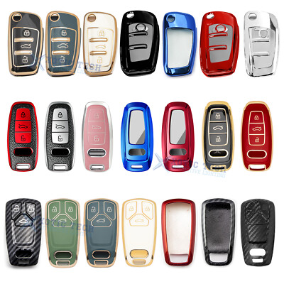 TPU/ABS Remote Key Fob Cover Protective Case For Audi A4 A5 A7 A8 Q5 Q7 S6 S7