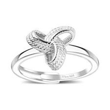 Sterling Silver Love Knot Design Adjustable Ring - Size 8