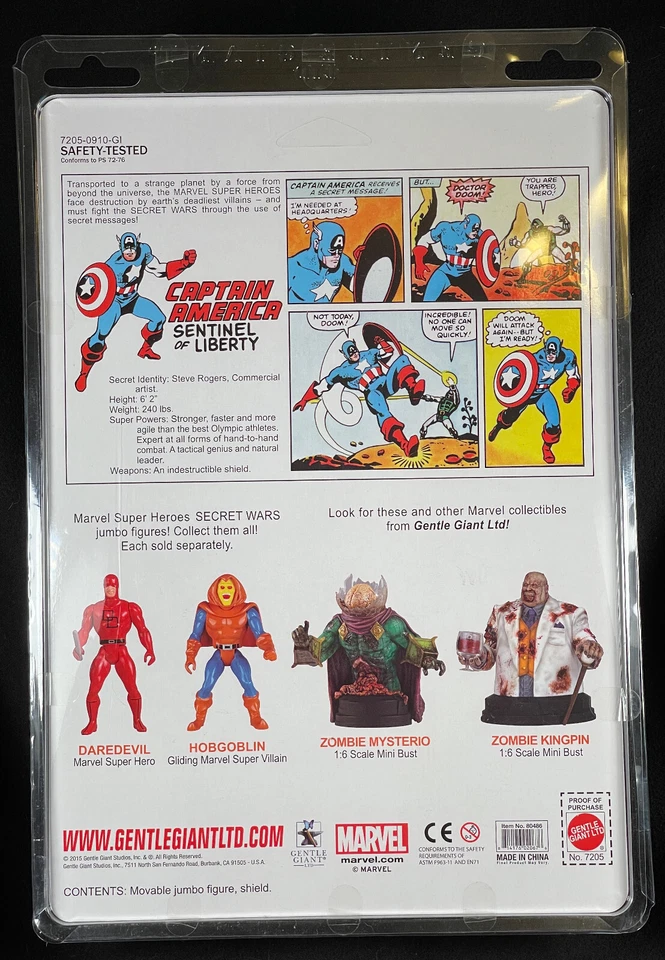 Figura de acción Gentle Giant Jumbo 12" Marvel Secret Wars Capitán América sin usar, en caja 2015 Foto 2 de 3