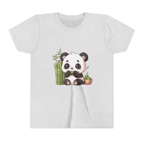 Adorable Panda Youth Short Sleeve Tee - Cute Bamboo Design for Kids - Picture 10 of 105