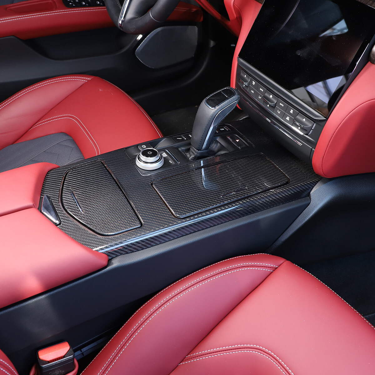 Real Carbon Fiber Gear Shift Panel Cover Trim For Maserati Ghibli 2017-23 US
