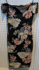 Lovely Day Dress Large Floral Rose Straps Sheer Bodycon