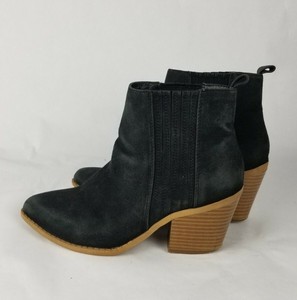 black ankle boots wooden heel