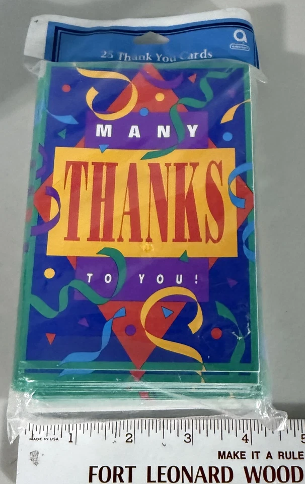 Vintage Amscan Inc "Many Thanks to You" Blank Thank you Cards 25/pack NIP Sealed - Image 4 of 4