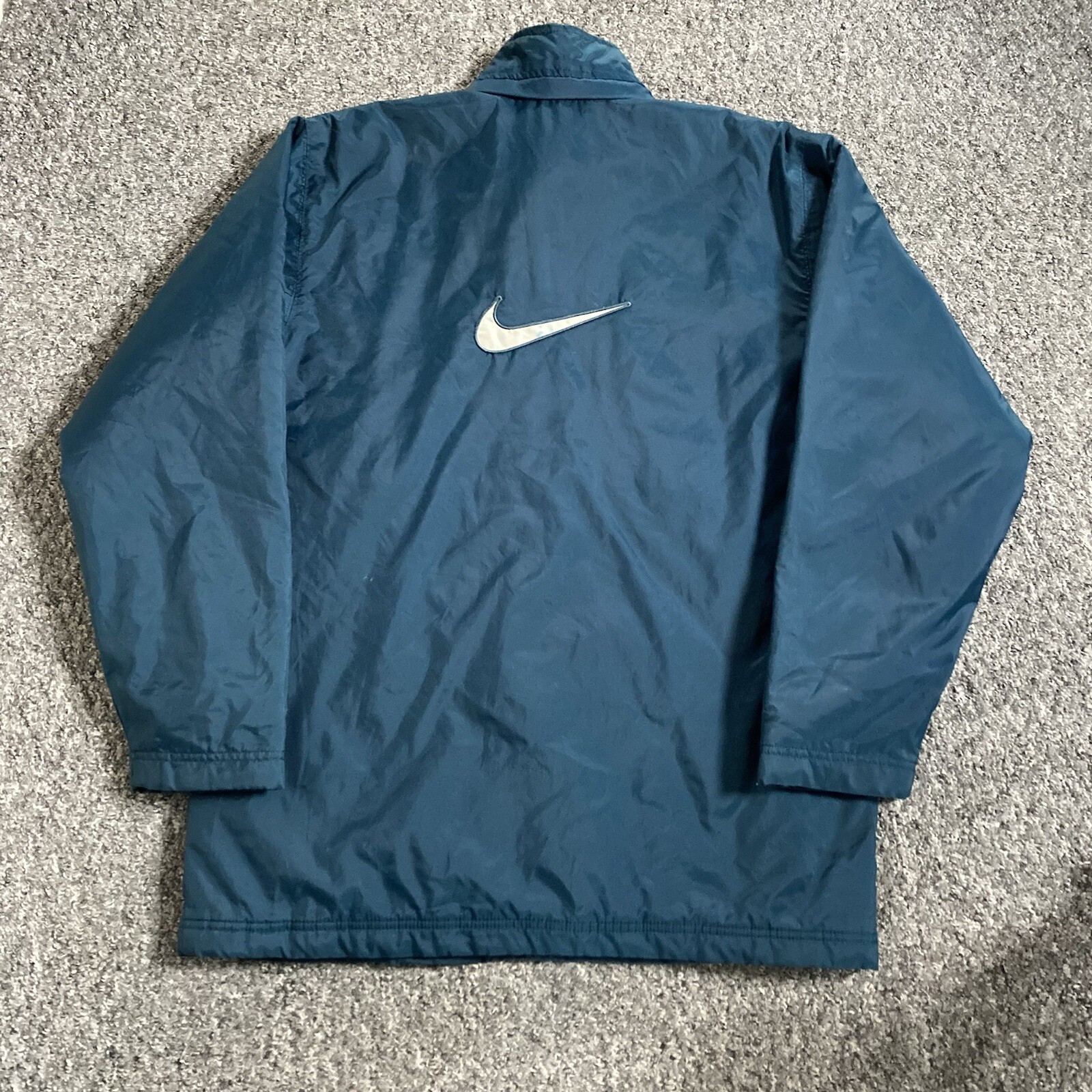 SACAI X NIKE Giacca imbottita Nike vintage primi anni 00 Y2K ricamata Swoosh Teal adatta come uomo grande