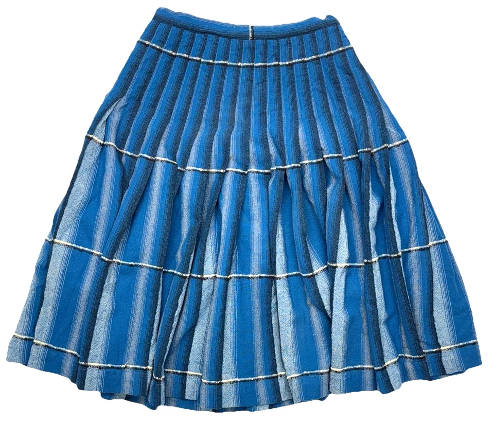 Falda De Colección Pendleton Lana Turnabout Reversible Franela Azul EE. UU. Garra Cremallera Foto 2 de 4