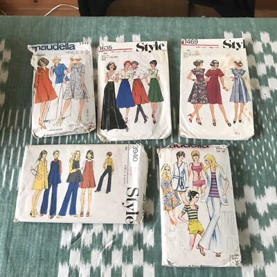 Vintage Schnittmuster Größe 14 x fünf 70er Jahre