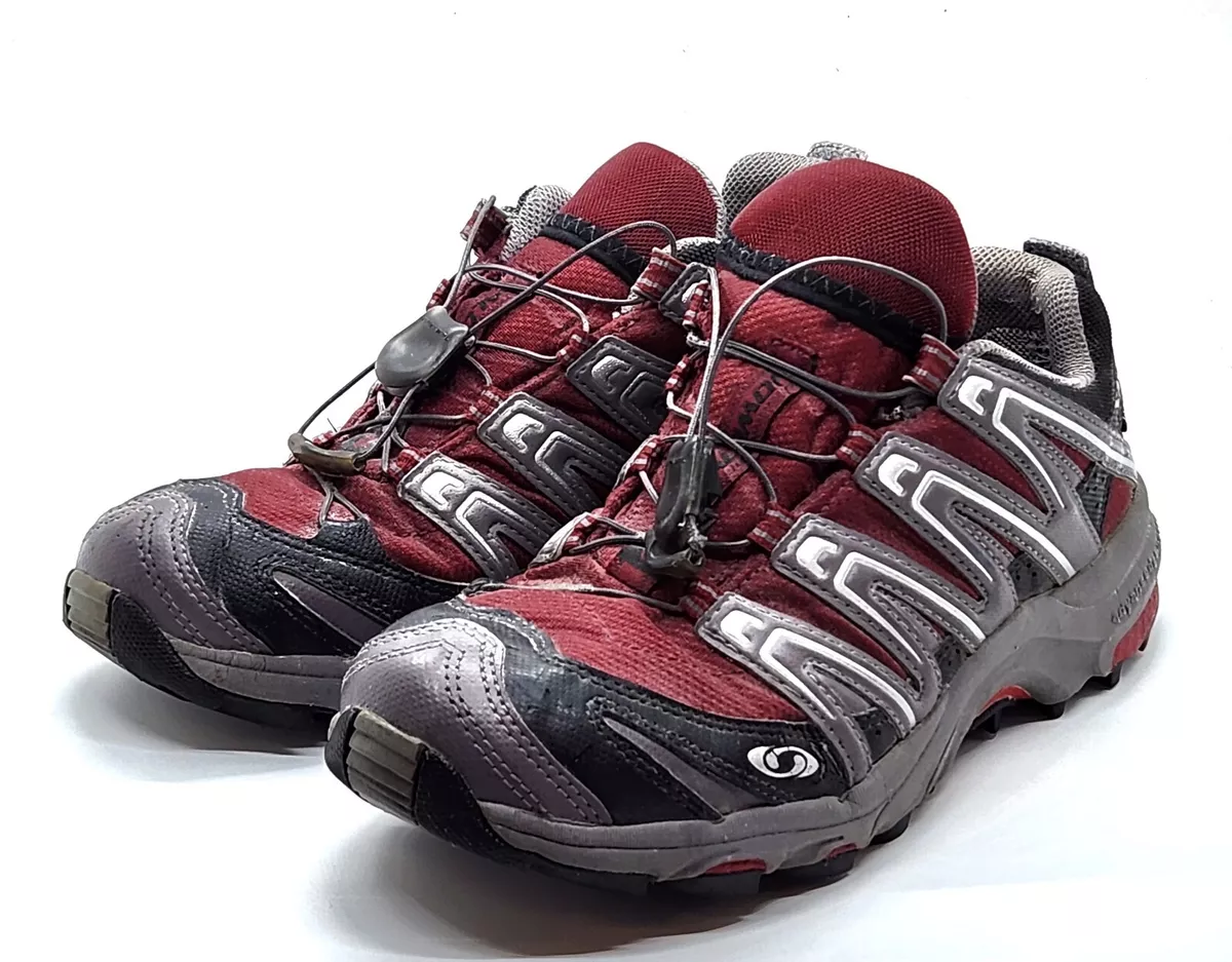 Salomon Contagrip Gore Tex Hiking Shoes Womens Red Grey Size 6 eBay