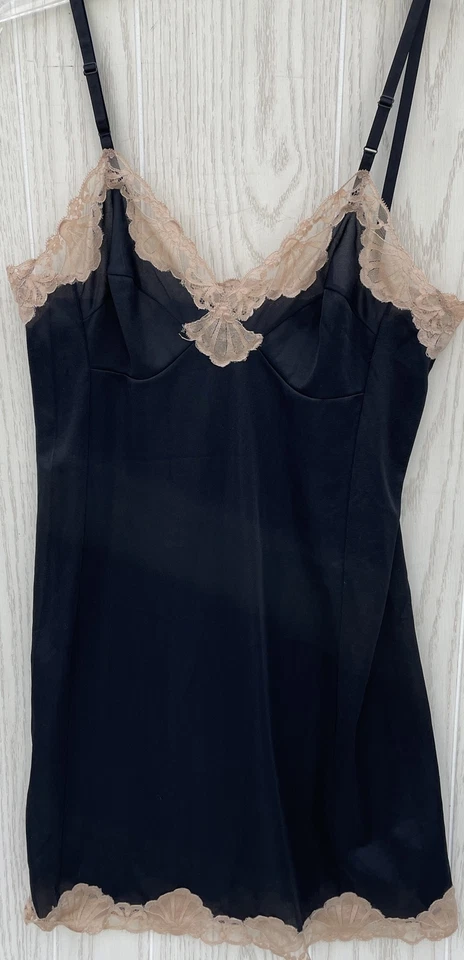 Vestido sin Mangas Vintage Emilio Pucci Negro Tostado Encaje Precioso Detalle 36 Corto Talla Med Foto 2 de 4