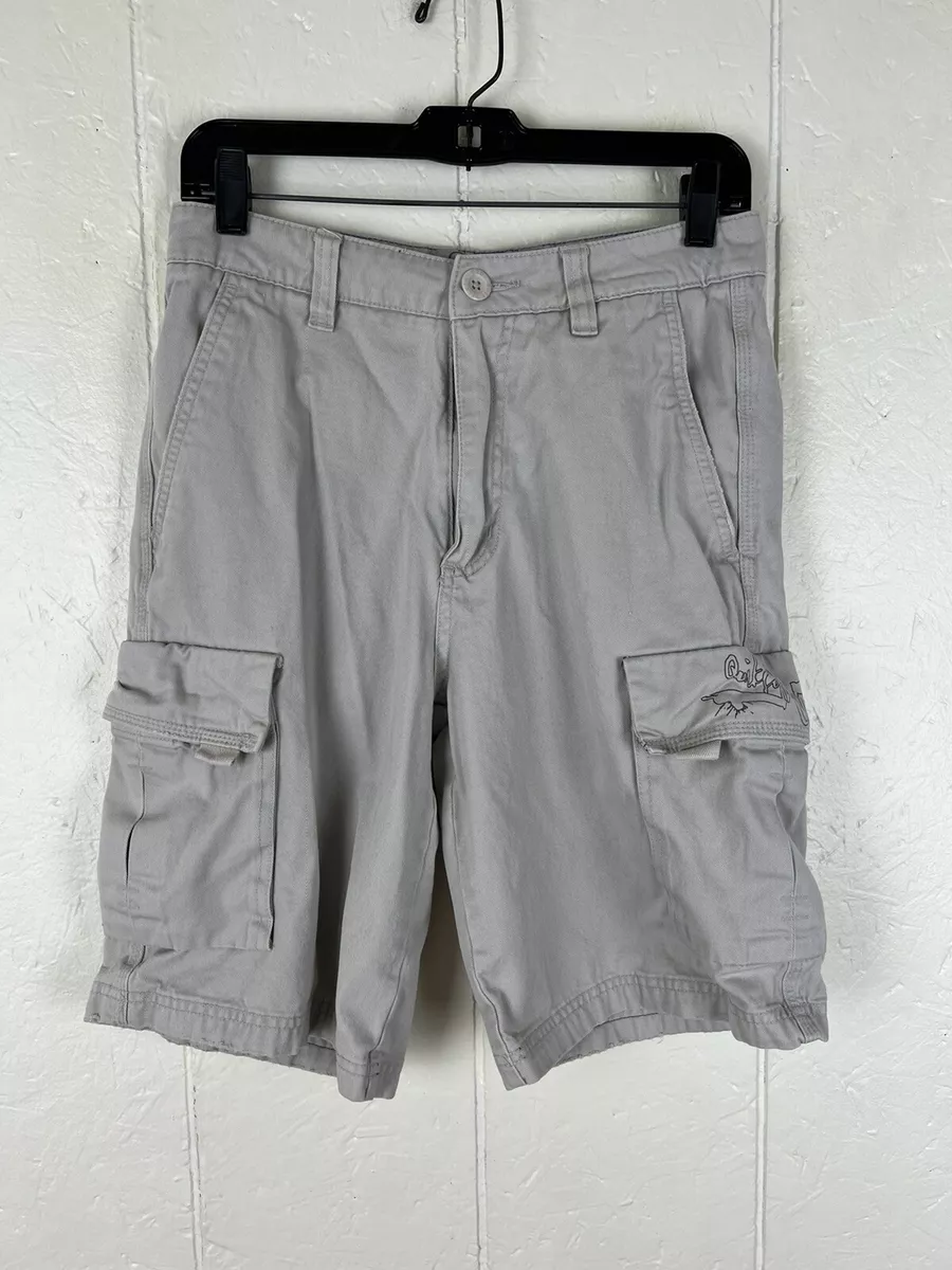 Quiksilver Cargo Shorts Men s Size 28 Beige Flap Pockets Belt Loop