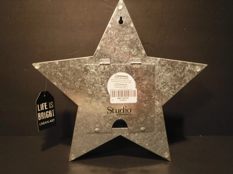 Studio Demdaco Metal Perforado "USA" Estrella Iluminada 11.75" x 11.75" x 2" Nuevo con Etiquetas Decoración Foto 3 de 4
