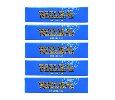 RIZLA BLUE KING SIZE SLIM ROLLING PAPERS ( 5 BOOKLETS)