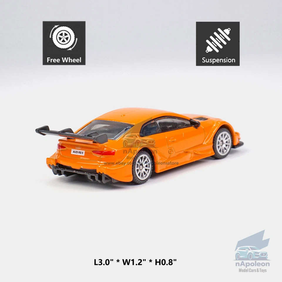 1:64 Audi RS5 Racing Model Car Alloy Diecast Toy Vehicle Collection Gift Orange - Image 2 of 4