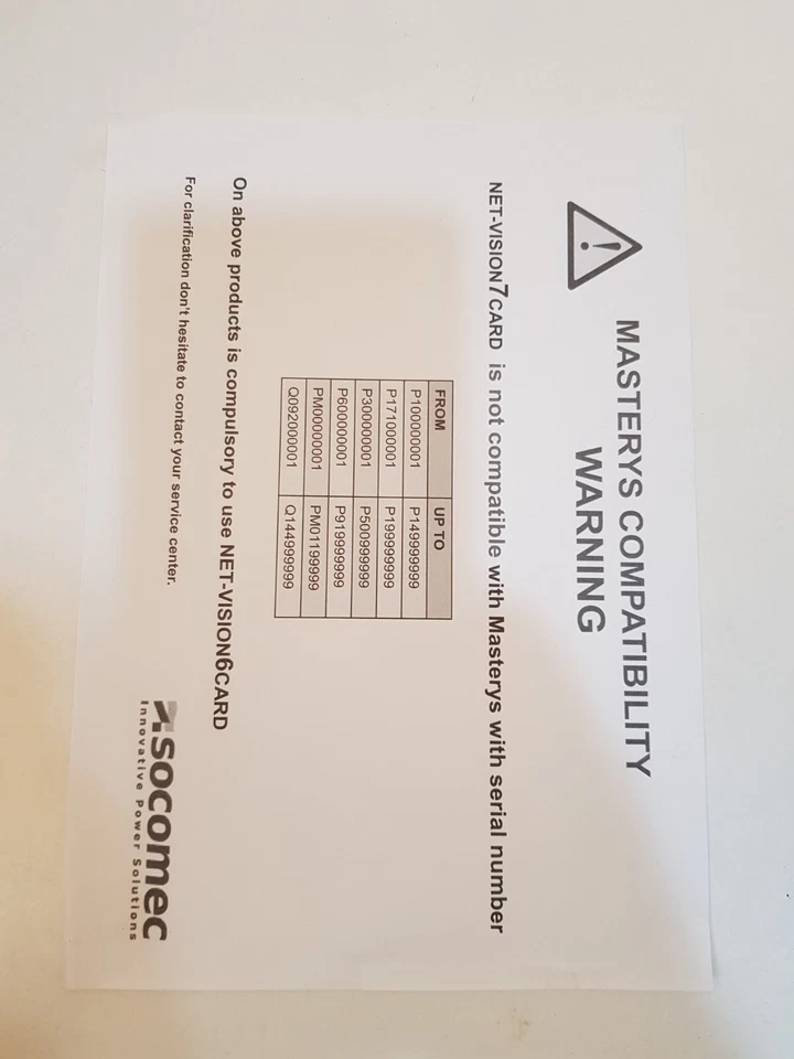 Socomec Web Adaptor/ Snmp Card Net-Vision7Card ,ver 7.20 - Image 4 of 4