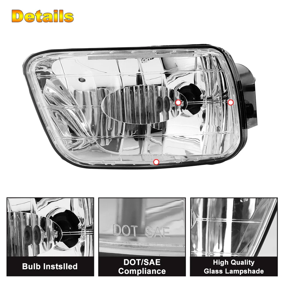 Luces antiniebla para parachoques delantero luces de conducción lentes transparentes para Chevy Trailblazer 2002-2009 Foto 3 de 4