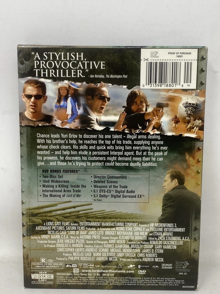 Set Of 3 War Action Movies Nick Cage Jared Leto Lord Of War Beowulf 300 DVDs - Image 3 of 4