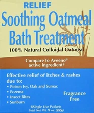 Soothing Colloidal Oatmeal Bath Treatment - 6 Single Use Packets New Exp 10/2023