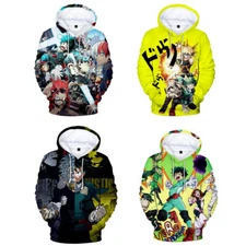 3D Anime Boku no My Hero Academia Hoodie Casual Sweater Pullover Sweatshirt