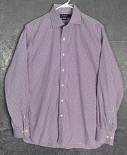 Mens Polo Ralph Lauren Easy Care Long Sleeve Button Down Purple Pony 16-34/35 LG