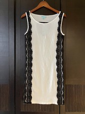 JJ Authentic Women's NWT Bodycon Evening Sweater Dress Size M Lace Trim White