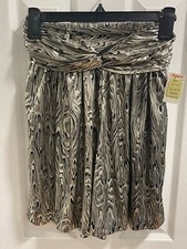 Vintage Inside Out Fashions LTD by Mix  N Mingle Gold Black Metallic Skirt Small