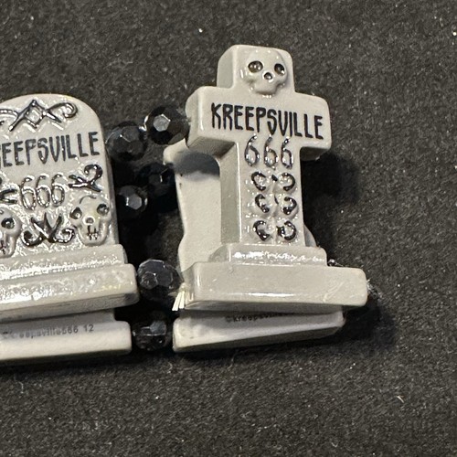 Pulsera elástica Kreepsville esqueleto lápida cementerio groupie Halloween - Imagen 14 de 15