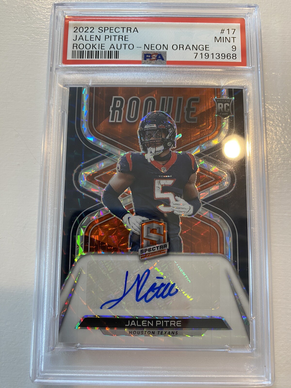 Jalen Pitre Panini Spectra Rookie Autographs #17 Neon Orange