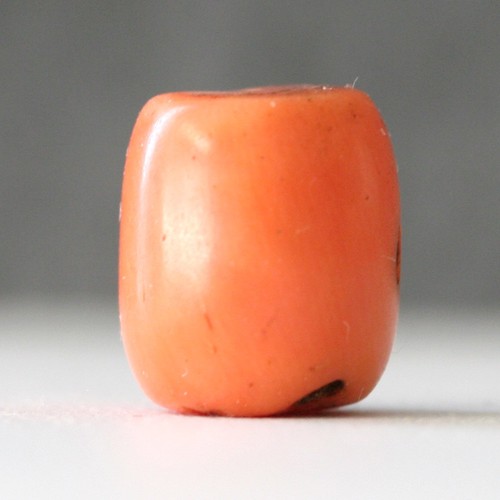 Rare Antique Tibetan Red Coral Bead Salmon Color in Great Condition - Item #C206