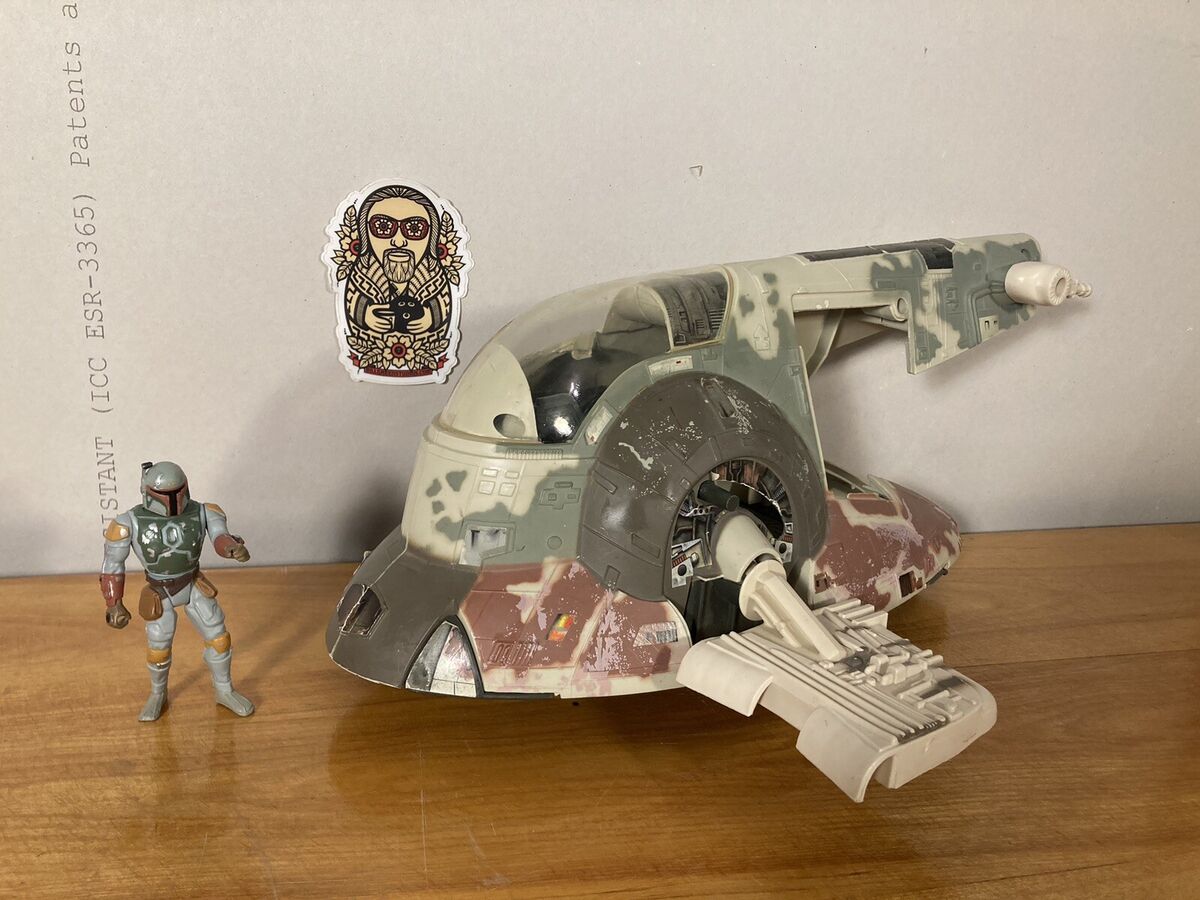 Star Wars 1996 Boba Fett Figure & Slave 1 Ship Shadows Of Star Wars 1996 Boba Fett Figure & Slave 1 Ship Shadows Of