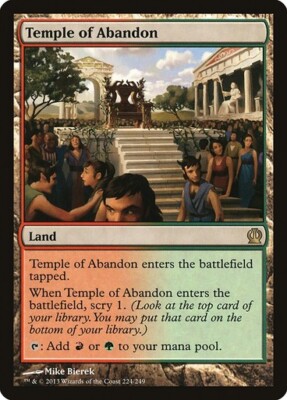 Temple of Abandon x4 MTG Theros Near Mint Regular Rare Scry Land Playset Gruul