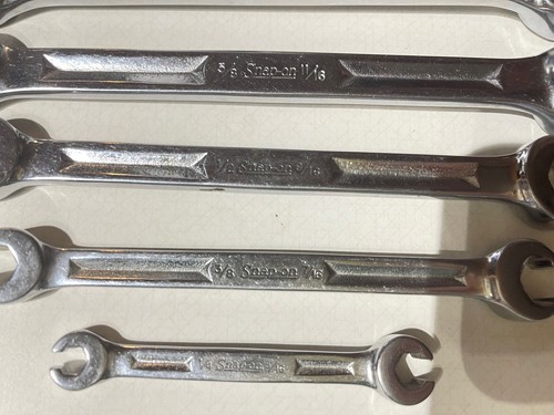 Snap On Dbl End Flare Nut Chrome Wrench 5 Piece Lot 6P - Foto 3 di 21