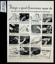 1944 Smith-Corona Typewriter Service Secretary Office Vintage Print Ad 38907