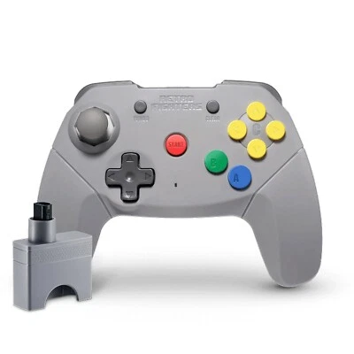 Mando Nintendo 64 Retro Fighters inalámbrico Brawler 64 Wireless gris N64 nuevo