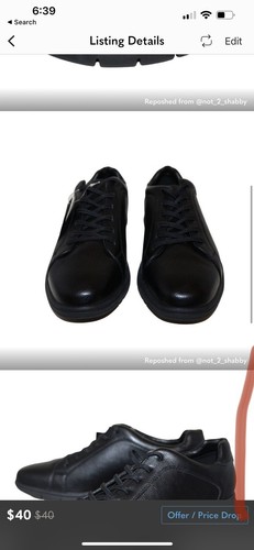 Nuove scarpe uomo Van Heusen Oxford scarpe eleganti nere taglia 10,5 Rayan Flex - Foto 2 di 6