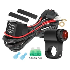 LED Work Light Bar Wiring Harness Kit Motorcycle ATV Handlebar Rock Switch 12V
