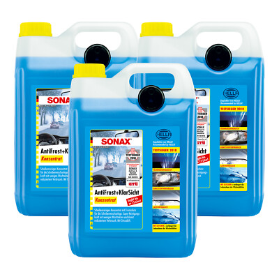 SONAX 3 X 5 Liter AntiFrost und Klarsicht Konzentrat Scheiben Frostschutz