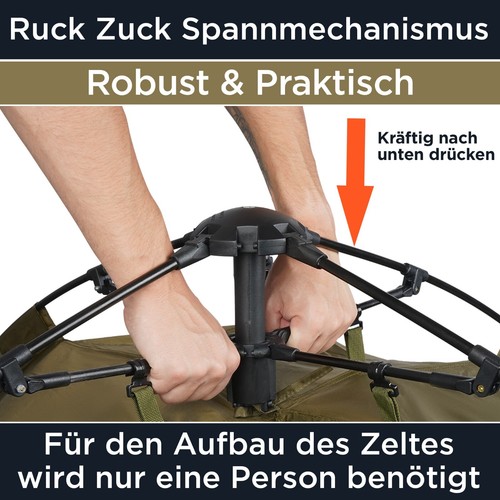 Q-TAC Ruck Zuck Bivvy 2 Mann Angelzelt, Anglerzelt, Karpfenzelt, Angel Zelt - Bild 3 von 7