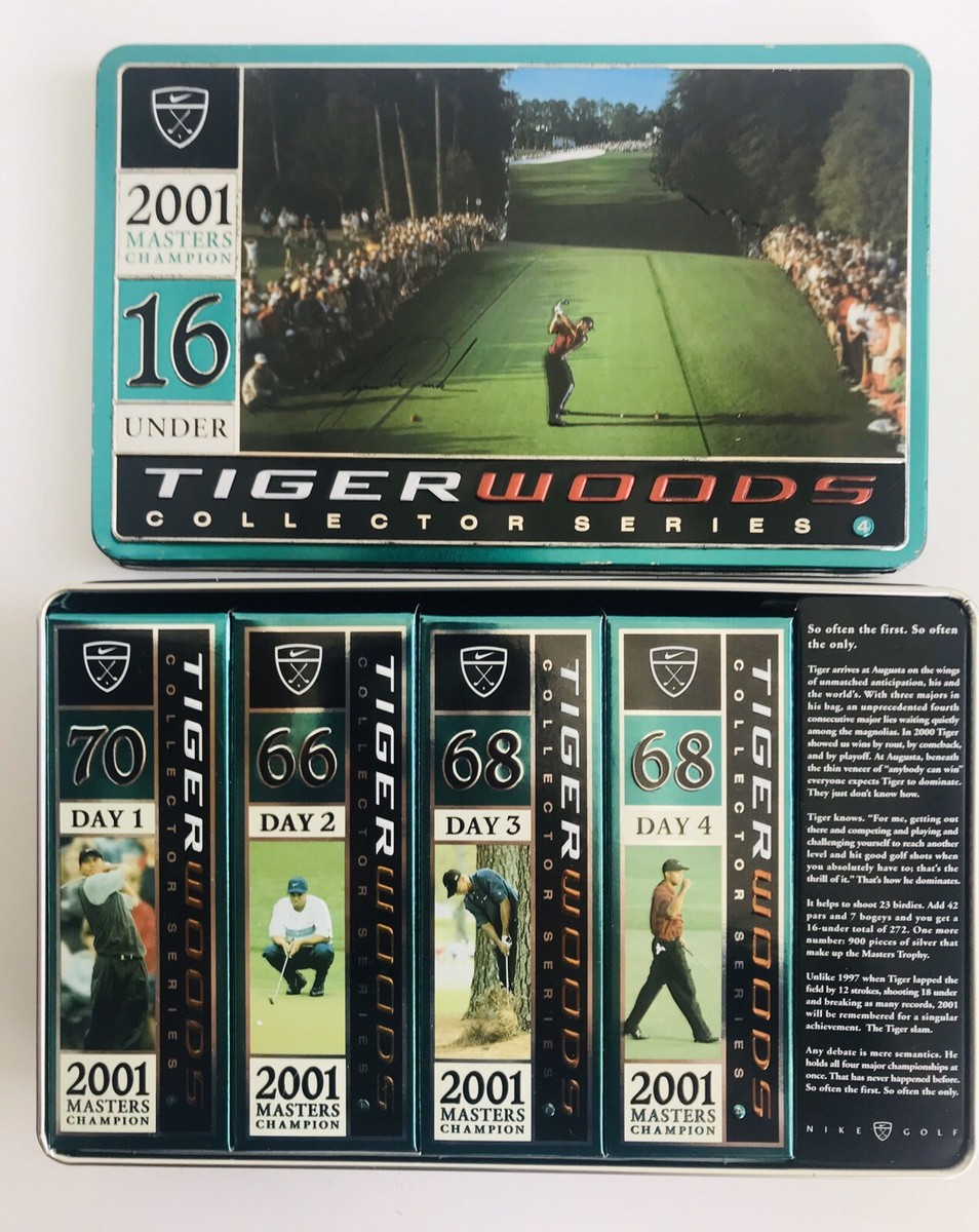 レア TigerWoods1997Mercedes Titleist6球セット Tiger Woods Collector Series Complete Set (1 - 4) Tin Box Golf