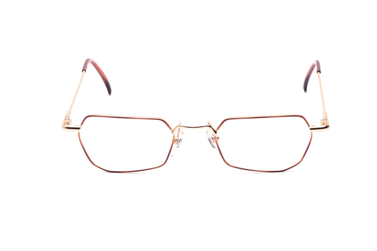 Brille Fassung in Gold Braun mit Flexscharnieren 5129 Italien 49-20 mm
