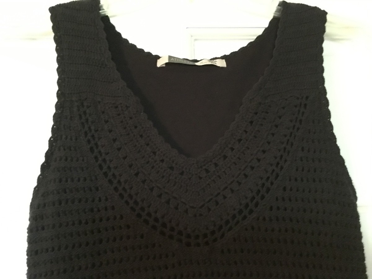 ATHLETA Kirra Dress Size XS Crochet Sheath 100% Cotton Navy Lined  Sleeveless | eBay