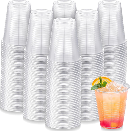 200 Pack Clear Disposable Plastic Cups 12 Ounce Drinking Party Cups Bulk Part...