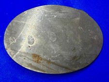 Raised Oval Vintage Blank Craft Used Project Repurpose Silver Tone Belt Buckle