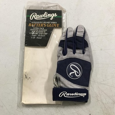 Rawlings Baseball Schlaghandschuh Herren Mittel Links Blau Gold Leder Spandex