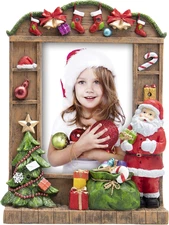 Light up 5" X 7" Santa Christmas Resin Picture Frame